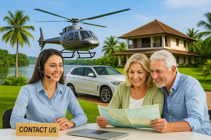 Contact Kerala tour packages support team assisting senior travellers with personalized Kerala holiday planning.