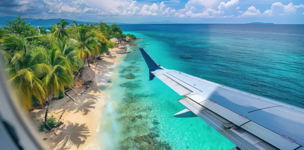 Kerala honeymoon package 7 days showcasing a romantic aerial view of tropical coastline, turquoise waters, and serene beach surroundings ideal for couples