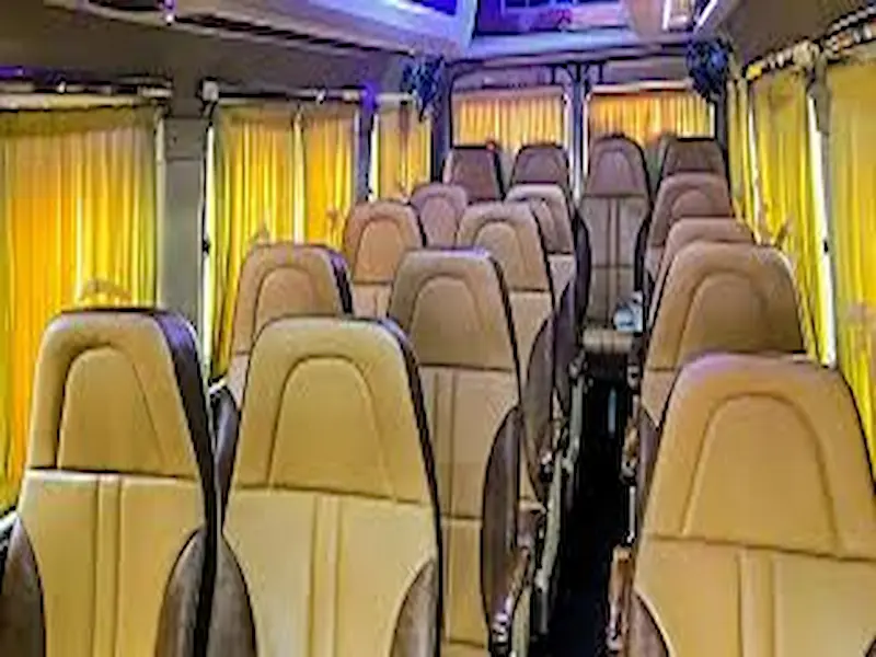 17 seater Tempo Traveller interior seating for Kerala group tour