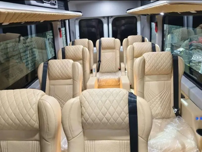 17 seater Urbania interior seating for Kerala group tour