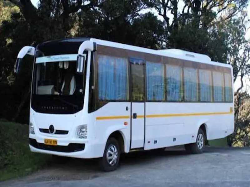27 seater Bharat Benz bus exterior for Kerala group tour package