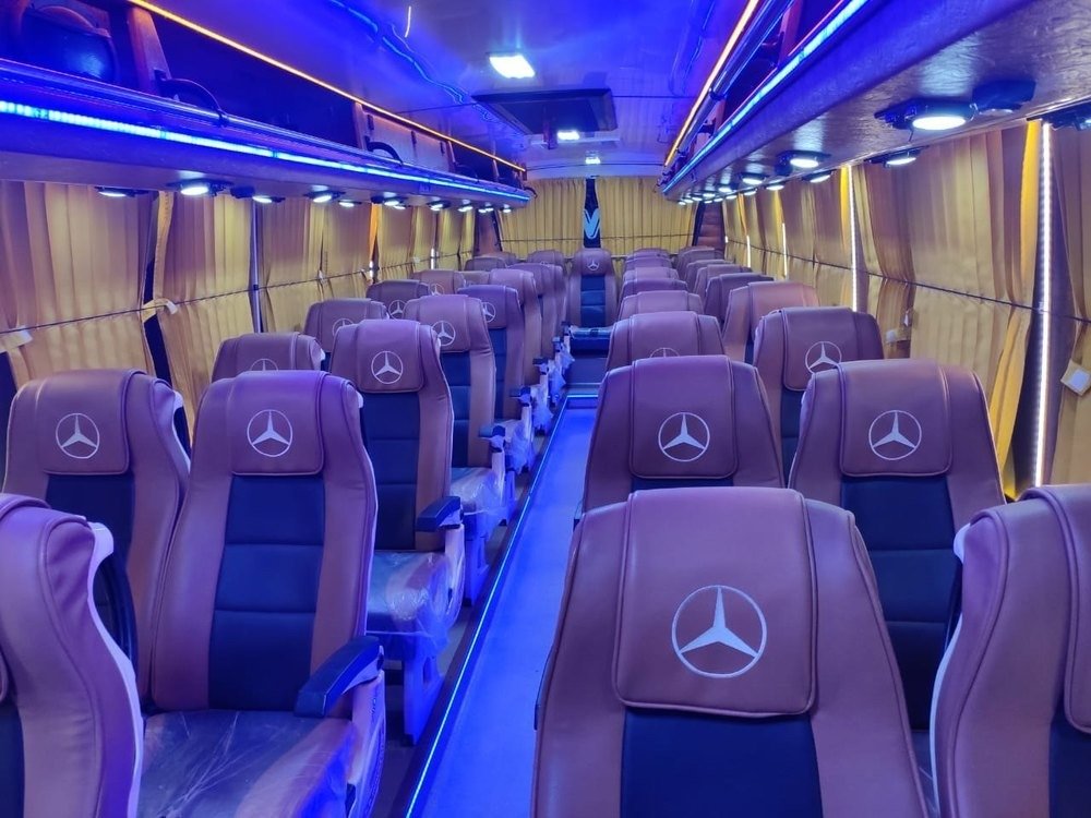 30 seater Bharat Benz bus interior seating for Kerala group tour