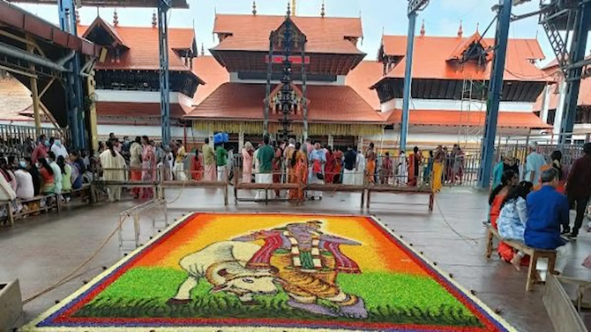 Kerala cultural tour package with Guruvayur temple featuring traditional temple courtyard and cultural heritage experience